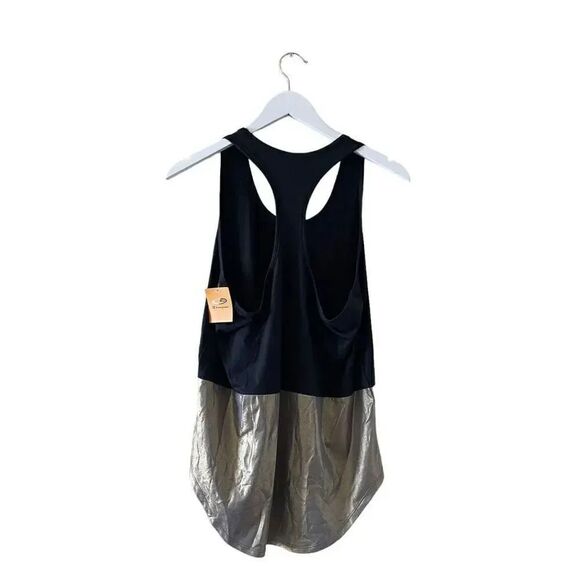NWT Champion Black Gold Color Block Women’s Solid Retro Racer Back  SZ M #1147 - Picture 6 of 11